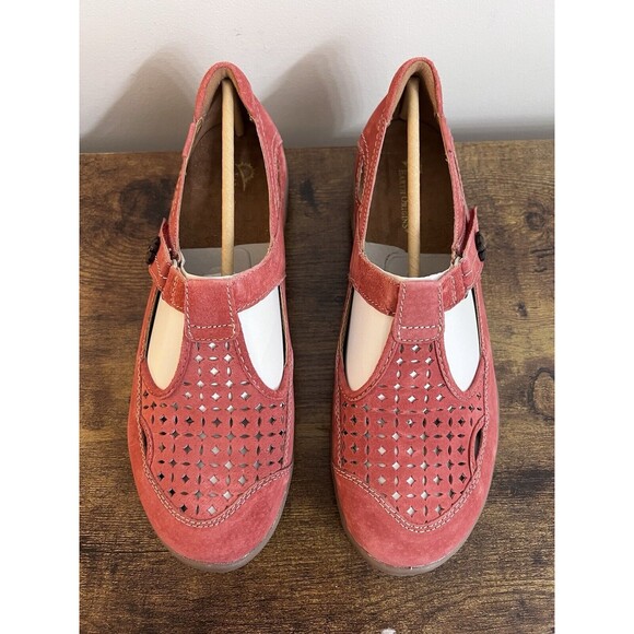 Earth Origins Swirl Pink Suede Mary Jane Shoe Hook & Loop Strap Women's US 9 - Picture 7 of 13